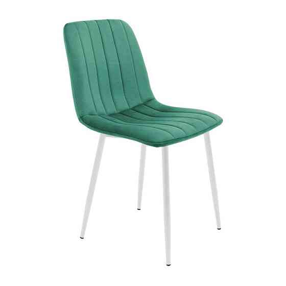 Стілець крісло м'який FuryDesign Malcolm 26 білі ніжки Зелений Київ