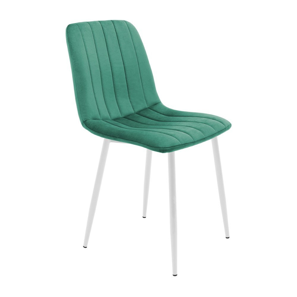 Стул кресло мягкий FuryDesign Malcolm 26 белые ножки Зеленый Киев - изображение 1