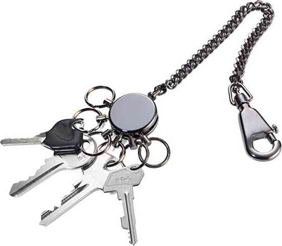 Брелок с карабином Troika с цепочкой и шестью кольцами Серебристый Винница