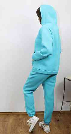 Костюм женский теплый спортивный на флисе кофта на змейке Голубой 42/44 Харьков