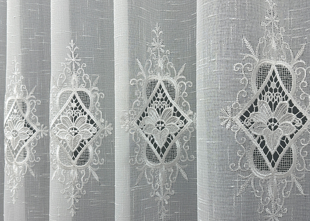 Тюль льон з мереживом колір білий 1806т Київ - фото 3