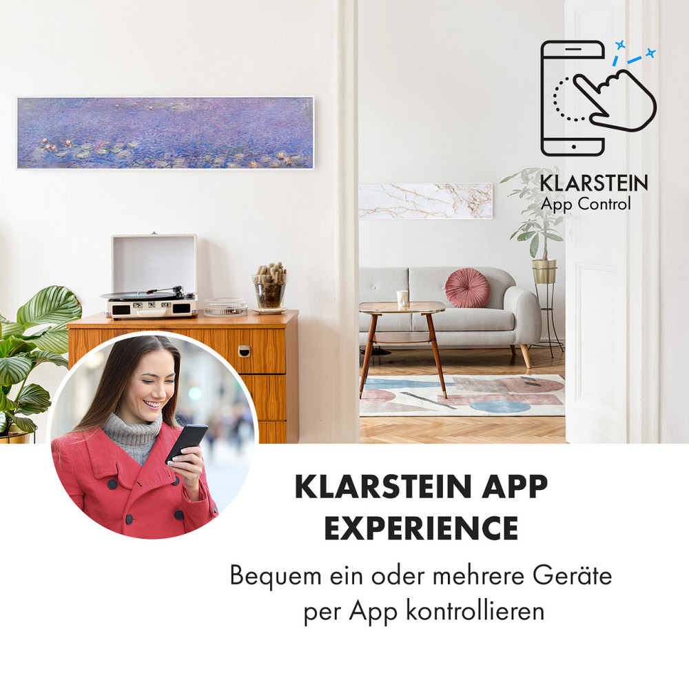 Умный инфракрасный обогреватель Wonderwall Air Art 120x30 см, 350 Вт, настенная установка, управление Ровно - изображение 2