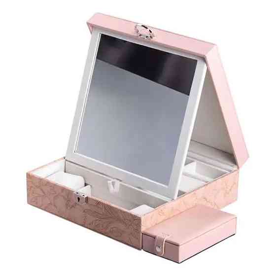 Двоярусна шкатулка для прикрас з еко-шкіри з замком Київ