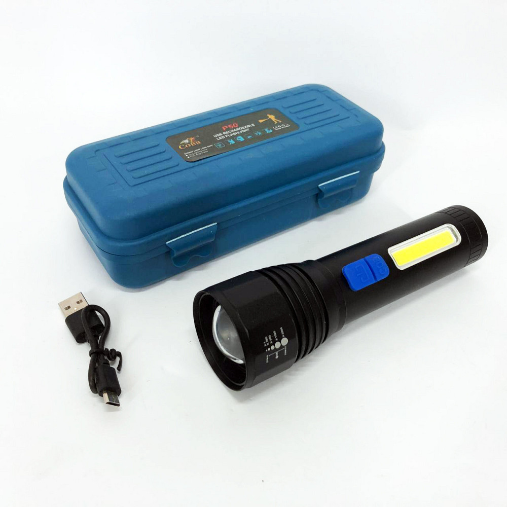 Ліхтар ручний металевий CB-C11-P50-COB, Акумуляторний ліхтар для домашнього використання GS-85 Львів - фото 2