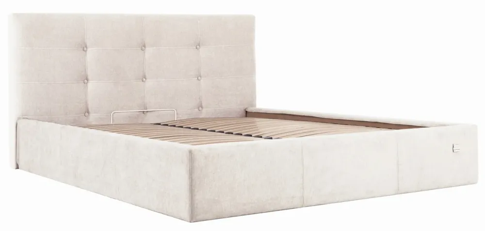 Кровать Двуспальная Manchester Comfort 180 х 190 см Мисти Milk С подъемным механизмом и нишей для белья Бежевый Киев - изображение 3