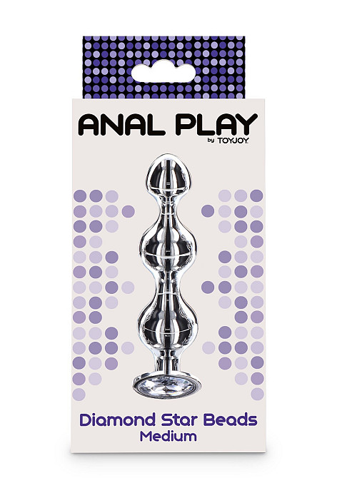 Анальная елочка металлическая с кристаллом Toy Joy Diamond Star Beads, Small Sex Aura Киев - изображение 5