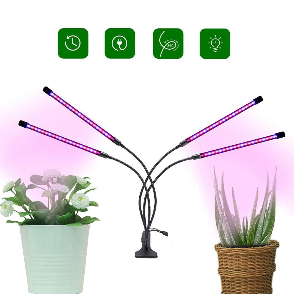 Светодиодная лампа для растений 40 Вт, 4 головки, от USB / Настольная светодиодная фитолампа Киев - изображение 9