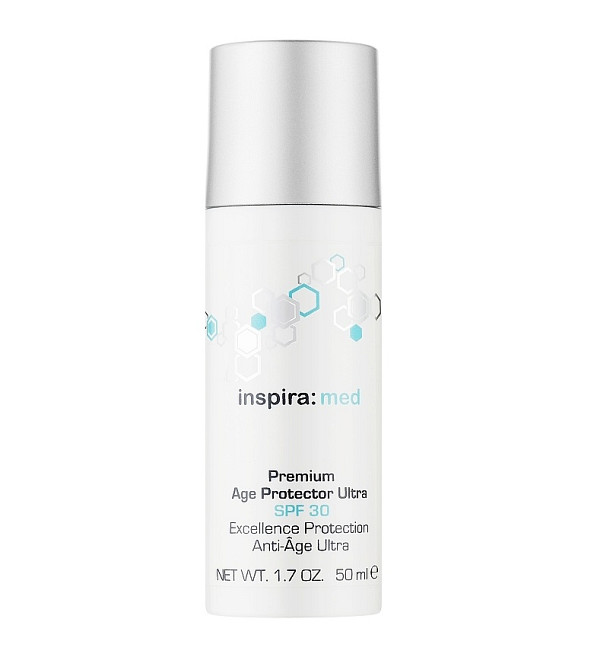 Антивіковий крем SPF 30 Преміум ультралегкий PREMIUM AGE PROTECTOR ULTRA Inspira Med 50 мл Київ - фото 2