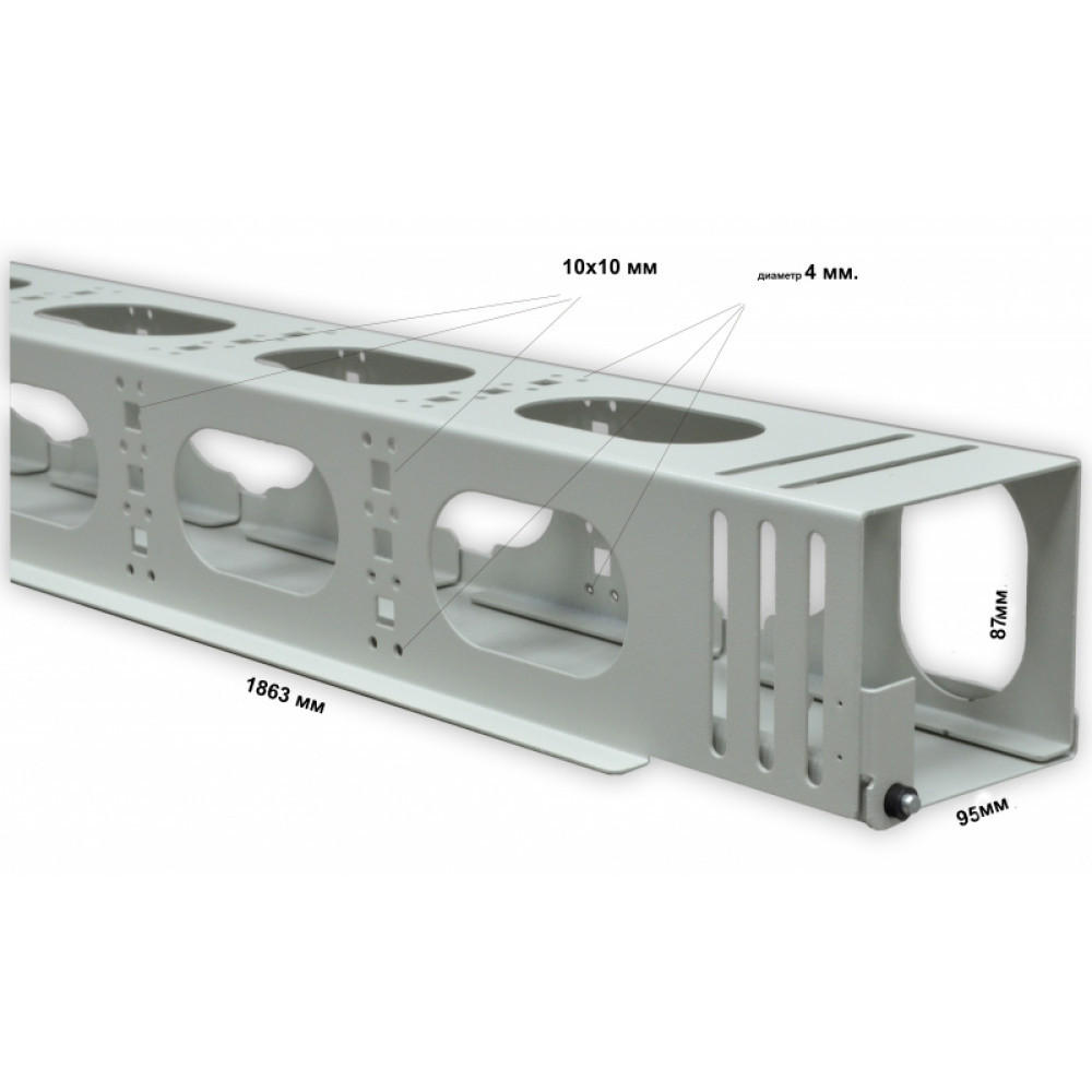 Боковий організатор кабелю з кришкою до шаф CMS MGSE 42U, сірий Киев - изображение 14