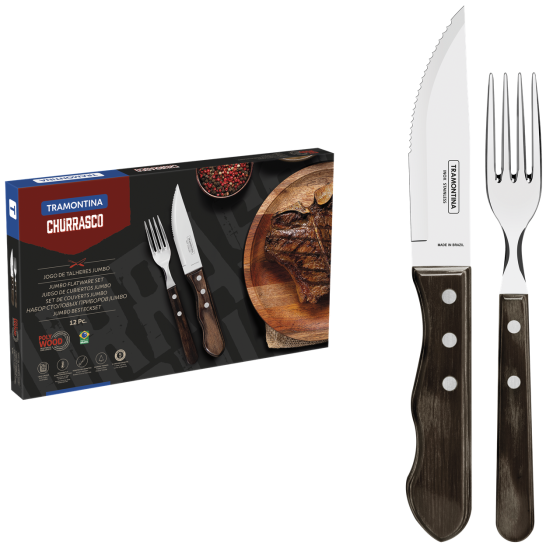 Набір приборів для гриля Tramontina Barbecue Polywood, 12 предметів (6584535) Київ