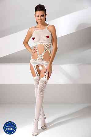 Бодистокинг Passion BS047 white, комбинезон, имитация топа, чулок и пояса Sex Aura Киев