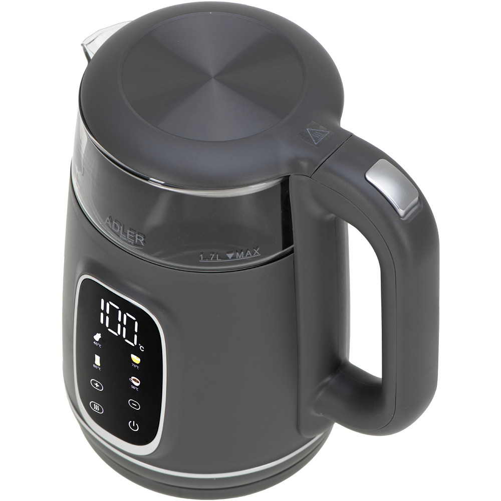 Електрочайник Adler AD 1305 grey 1850-2200Вт/ 1.7л/ скло/ встановлення температури/ Вінниця - фото 2