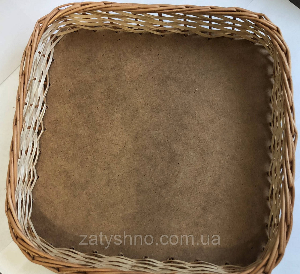 Лоток плетений із лози 30*30*7 Київ - фото 7
