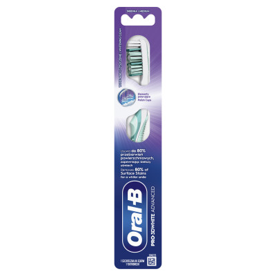 Зубная щетка Oral-B Pro 3D White Advanced Отбеливание Средней жесткости 1 шт. (8700216476324) Винница - изображение 2