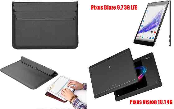 Чехол-конверт VitoCase для Pixus Blaze 9.7 3G LTE, Vision 10.1 4G, с функцией подставки для планшета Черный Киев