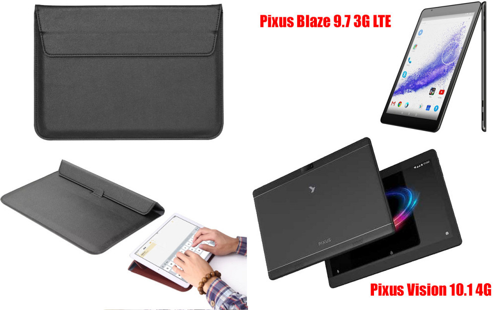 Чехол-конверт VitoCase для Pixus Blaze 9.7 3G LTE, Vision 10.1 4G, с функцией подставки для планшета Черный Киев - изображение 1