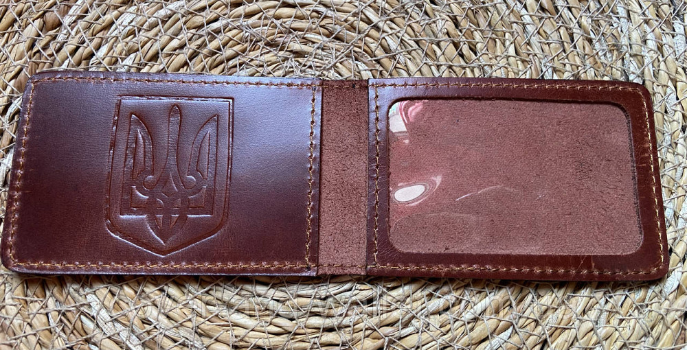 Шкіряна обкладинка Міністерство юстиції на два відділення колір каштановий Київ - фото 3