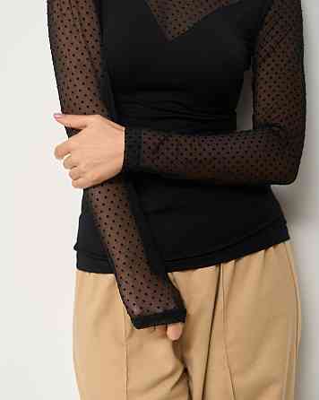 Жіноча кофточка з прозорими рукавами та декольте - Ozkan 26824 Київ