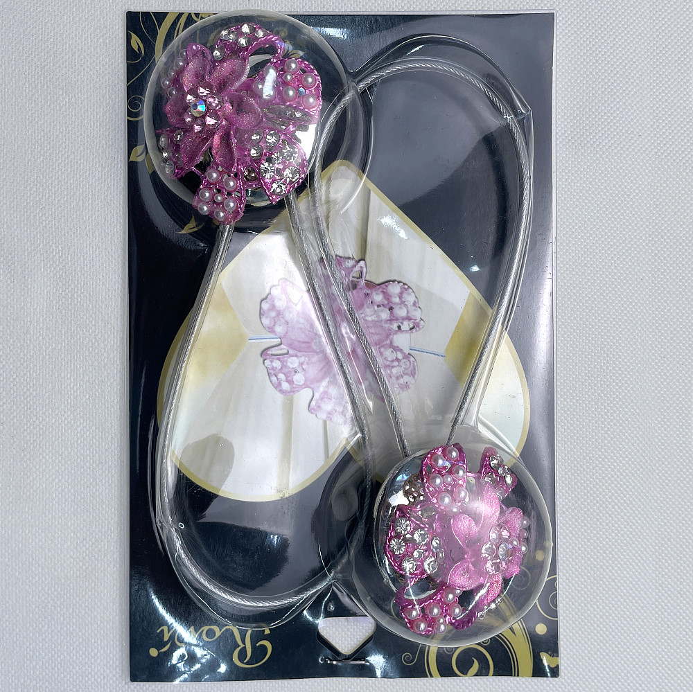 Магніти для штор та гардин "Flowers" набір 2 шт Рожевий (81-230) Київ - фото 8