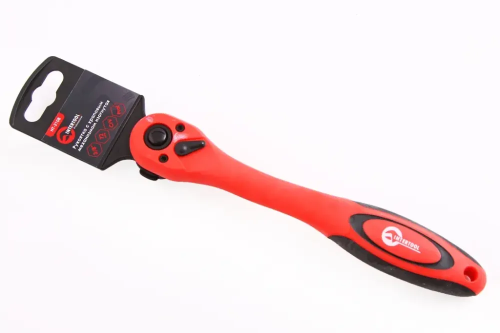 Ключ тертя 3/8 72 зуба вигнутий Intertool Prof обрізаний Вінниця - фото 1