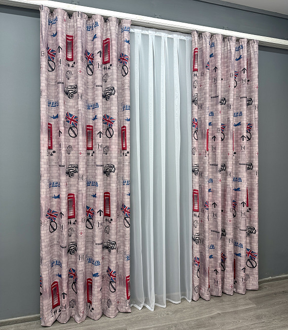 Комплект готових штор VR-Textil Фотоштори Лондон № 913ш Різнобарвний 150х270 см 2 шт (30-038) Київ - фото 4
