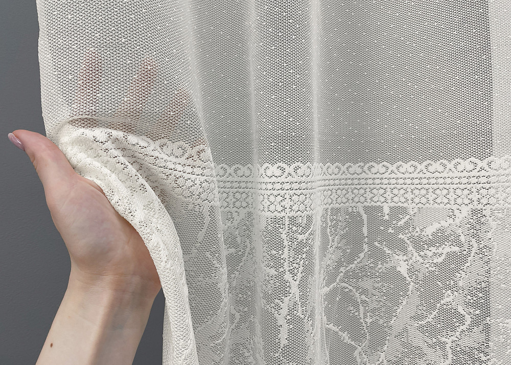 Тюль жакард, колекція "Greta" колір кремовий 1433т Київ - фото 4