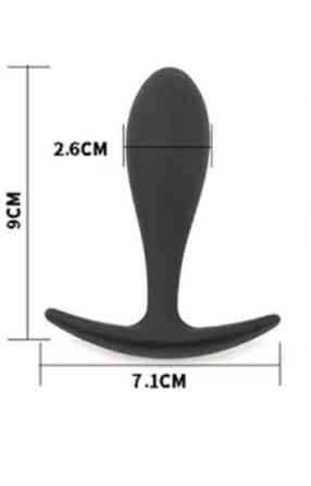 Силиконовая анальная втулка Black silicone, размер М Sex Aura Киев