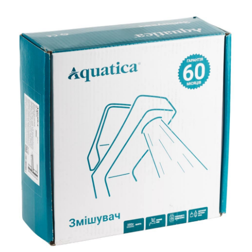 Змішувач S55 d40мм для кухні гусак вухо високий на гайці Aquatica Житомир