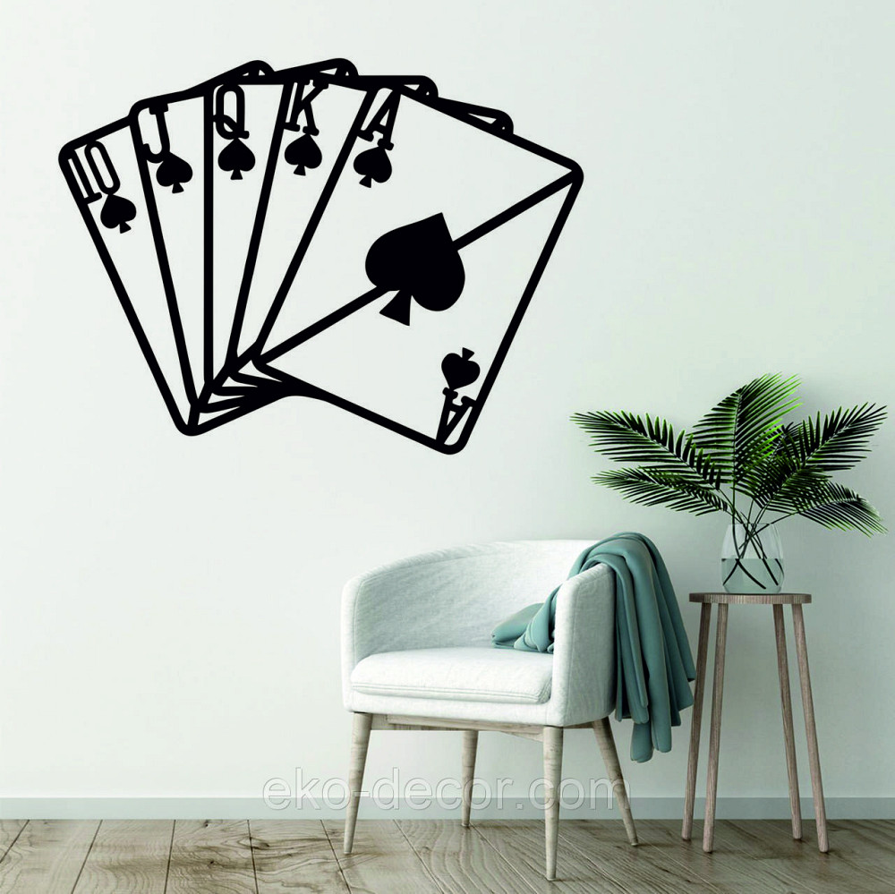 Декоративне настінне Панно «Карти» Декор на стіну 70*53 см, Чорний Київ - фото 3