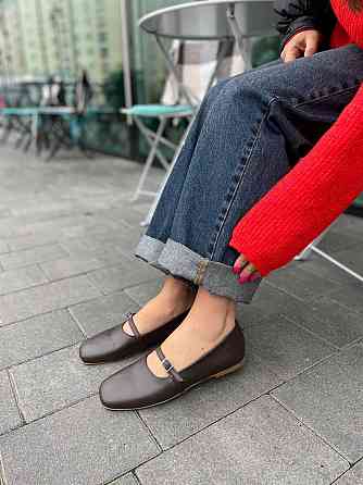 Roberto Netti Балетки женские Roberto Netti шоколадные натуральная кожа квадратный носок (3025) Коломия