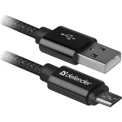 Дата кабель USB 2.0 AM to Micro 5P 1.0m USB08-03T PRO black Defender (87802) Вінниця - фото 1