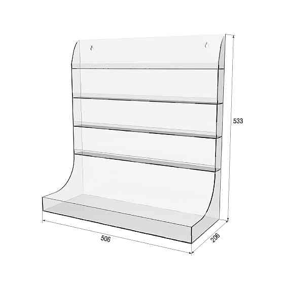 Стенд для лаков EKOSTAR 4-х яр. с полкой под бутылочки 500х206х533 мм Киев