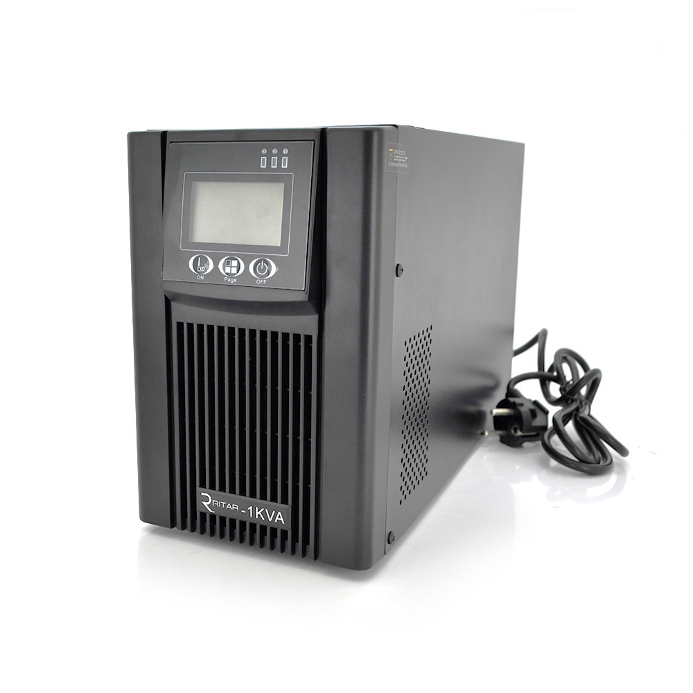 ДЖБ з правильною синусоїдою Ritar PT-1KL-LCD, 1000VA (900Вт), 36В, Струм макс. 5A, під зовнішній АКБ (355*145*226) Київ - фото 1