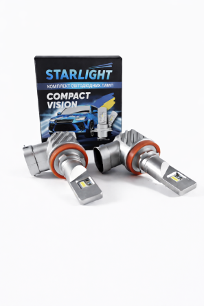 Комплект светодиодных ламп StarLight Compact Vision H11/H8/H16 PGJ19 6000K 12/24V (пассивное охлаждение) Харьков