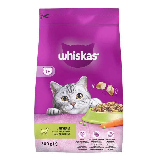 Сухий корм Whiskas (Віскас) для дорослих кішок з ягням, 300 г Вінниця