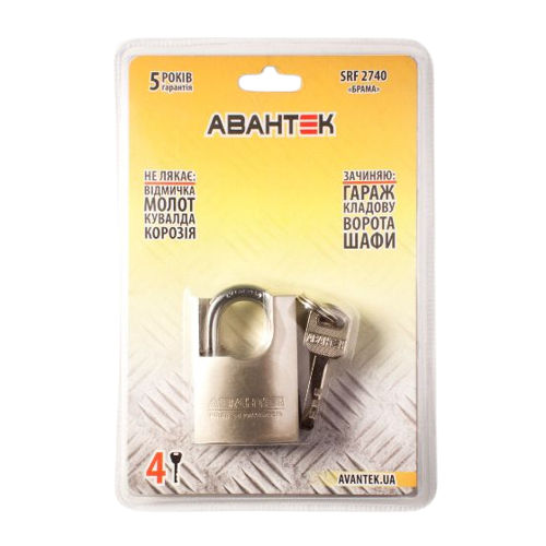 Замок навісний SRF 2740 (захищена дужка) Брама АВАНТЕК Житомир
