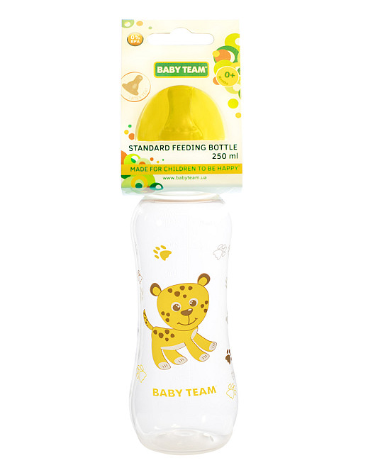 Бутылочка для кормления с латексной соской 0+ Baby team 250 мл Желтый Кривой Рог - изображение 2