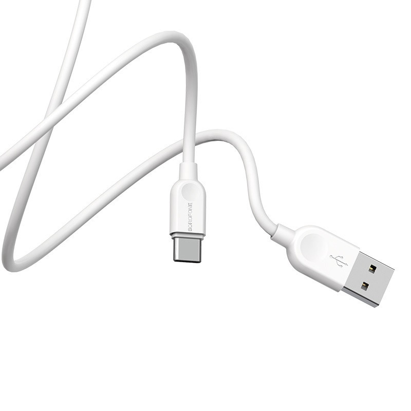 Кабель BOROFONE BX14 USB to Type-C 2.4A, 3m, PVC, TPE connectors, White Київ - фото 6