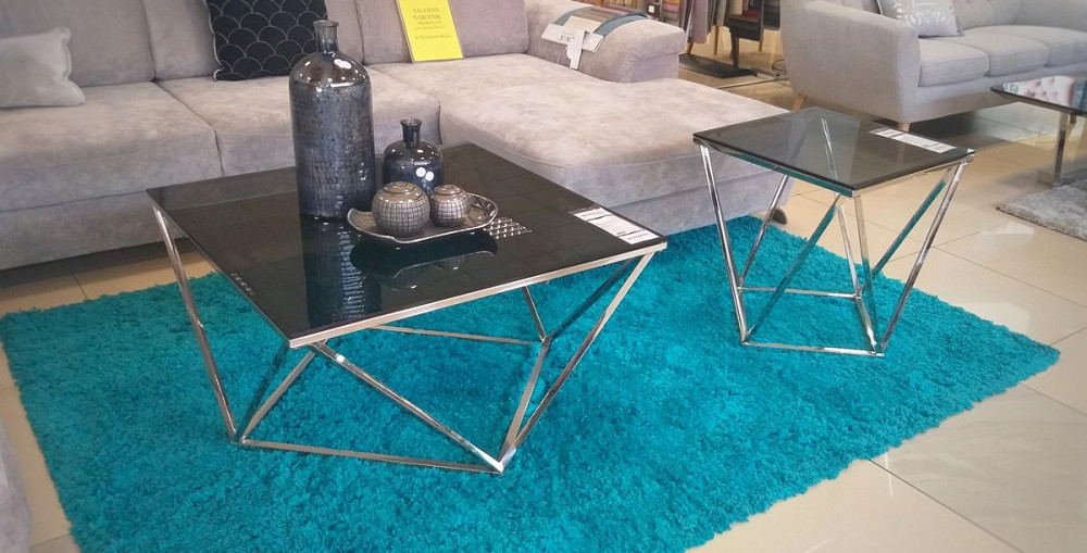 Журнальний столик SILVER B димчасте скло/срібло 50X50 Дніпро - фото 2