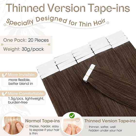 Натуральные накладные пряди Elailite 20 шт 30 см натуральные волосы шоколадный №04 Киев