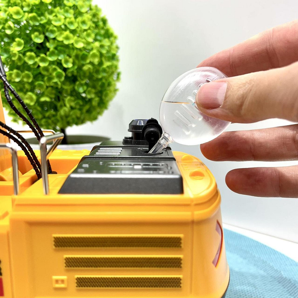 Екскаватор на радіокеруванні на акумуляторі холодний пар-дим рухомий ківш USB зарядне світло Жовто-чорний (9035E) Чернігів - фото 6