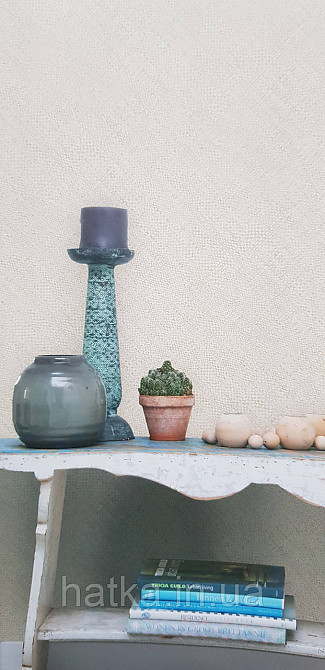 Обои виниловые на флизелине Rasch County Living метровые плетенка мешковина структурные бежевые с серым Киев - изображение 1