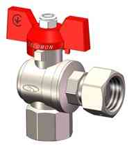 Кран кульовий кутовий з накидною гайкою SOLOMON 3/4″ ВВ PN40 (V3003-S) Луцк