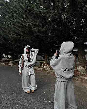 Женский прогулочный оверсайз костюм двойка: кофта и штаны двунитка Одесса