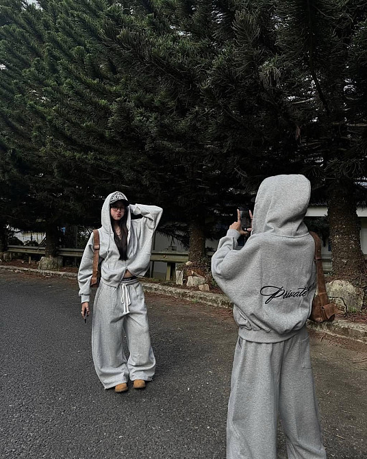 Женский прогулочный оверсайз костюм двойка: кофта и штаны двунитка Одесса - изображение 1