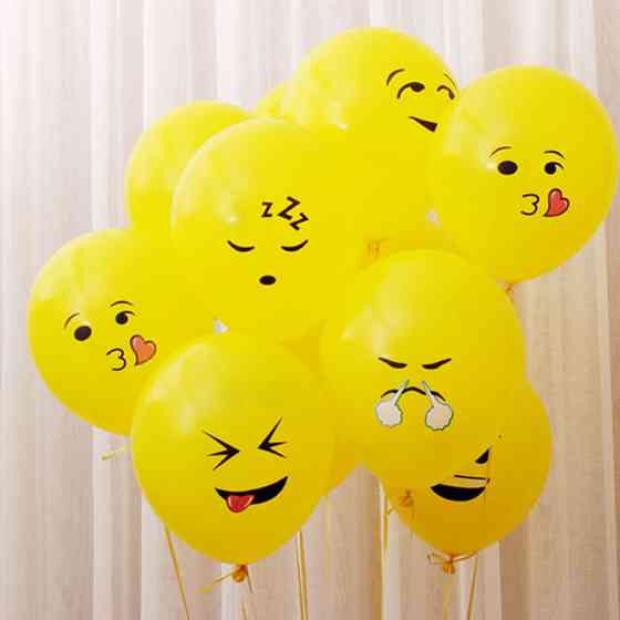 Кульки Смайлики 10 штук жовтий Київ
