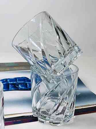 Набір склянок для віскі OLens "Хвиля" ОБЕРТАЮТСЯ  280 мл 6 шт. прозоре скло для дому та ресторанів 102-476 Київ