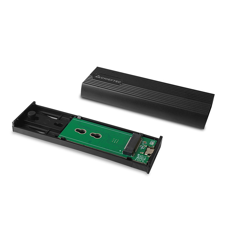 Корпус для M.2 NVME/SATA SSD CHIEFTEC CEB-M2C-TL, aluminium,USB 3.2 Gen2 Type-C, Black, RETAIL Вінниця - фото 2