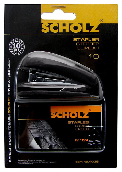 Степлер металевий №10 (8 арк.) "Scholz" 20 мм. міні чорний, 4035-09SCH, шт Київ - фото 1