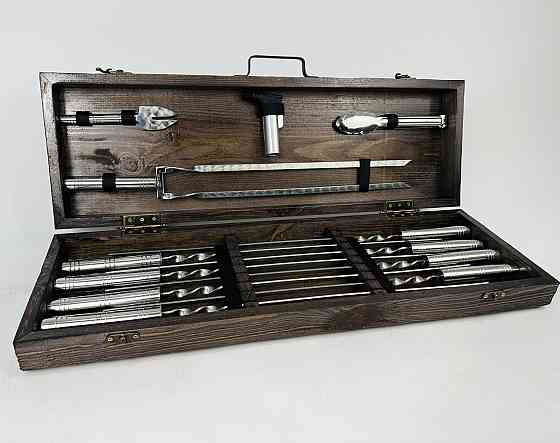 Подарунковий набір шампурів у дерев'яному кейсі СРІБЛО - 2 HAPPY DAYS Тернопіль